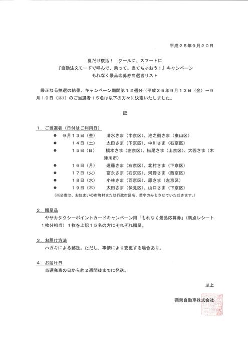 15日の自動注文モードでの回数が、期間中3回目の250回超となりました。本当にありがとうございました。当日は台風18号の接近に伴う天候不良によって、タクシー需要も激増し、コールセンターへの電話が繋がりにくかったこと、タクシーお迎えまでに時間を要したことを改めてお詫び申し上げます。しかしながら、ヤサカタクシーではコールセンターの電話混雑時にも、ＩＶＲ、ネットｄｅクルンジャー、全国タクシー配車アプリという2次的、3次的な注文モードも設けておりますので、どうぞお使い分けください…(^o^)